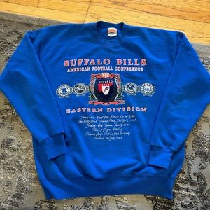 Vintage 1990s Buffalo Bills NFL Nutmeg Blue Crewneck Sweatshirt XL